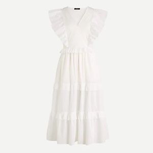 NEW! J. Crew Ruffle-sleeve cotton voile dress